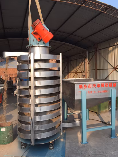 Grain Vertical Vibration Conveyor Corn Cooling Spiral Elevator